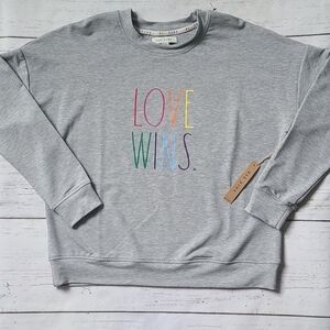 Rae Dunn Love Wins Rainbow Sweatshirt Size Small